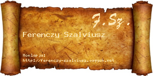 Ferenczy Szalviusz névjegykártya